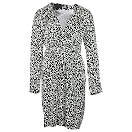 Moschino-Love Moschino Kleid mit Leopardenmuster aus schwarzer und weißer Viskose-Schwarz