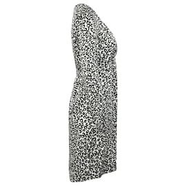 Moschino-Love Moschino Kleid mit Leopardenmuster aus schwarzer und weißer Viskose-Schwarz