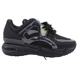 Fendi Runway Chunky Sneakers in Black Mesh and Leather Black