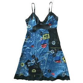Dior Robes Bleu Multicolore