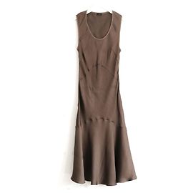 Joseph Vestido de Seda com Corte Bias Marrom