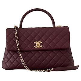Chanel-Medium Coco Handle bag-Dark red