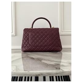 Chanel-Medium Coco Handle bag-Dark red