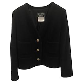 CHANEL BLACK JACKET SIZE 36fr Black