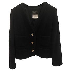 CHANEL SCHWARZE JACKENGRÖSSE 36fr Schwarz