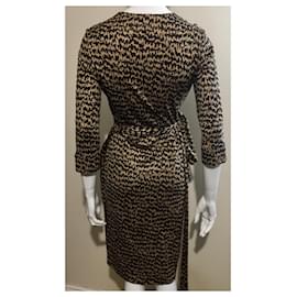 Diane Von Furstenberg-DvF Julian vintage edition silk jersey wrap dress-Brown,Black