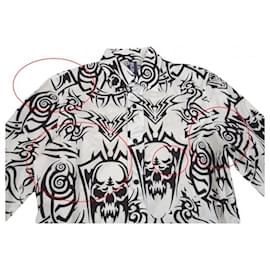 Jean Paul Gaultier-[Used]  Jeans Paul Gaultier Jean's Paul GAULTIER Skull  Tribal Print Shirt Black and White 48 [Men's]-Black,White