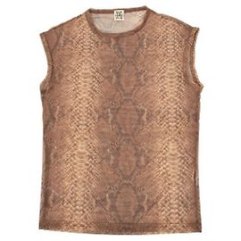 [Used]  Jean Paul Gaultier Jean Paul GAULTIER Python  pattern print power net sleeveless cut-and-sew brown 48 [Men] Brown