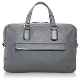 Sac business en cuir Soho gris Gucci Gris