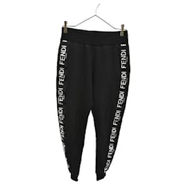 Fendi-**FENDI side logo track pants ladies tape logo FF black-Black