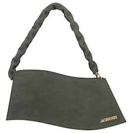 Jacquemus-Jacquemus Women La Vague Shoulder Bag In Khaki Leather-Green,Khaki