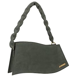 Jacquemus-Jacquemus Women La Vague Shoulder Bag In Khaki Leather-Green,Khaki