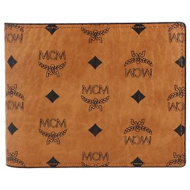 MCM Men Bifold Wallet With Card Case In Visetos Original Brown