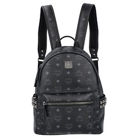 MCM Women Stark Side Studs Backpack In Black Visetos Black