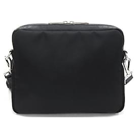 Fendi-*Fendi shoulder bag bag bugs eye black nylon leather used shoulder bag diagonal hanging men's FENDI-Black