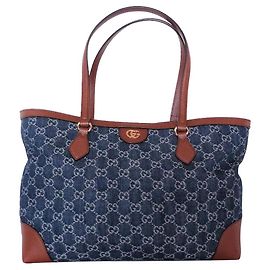 GUCCI Borsa Cabas Ophidia Denim Blu