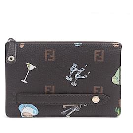 Fendi-*Fendi bag men's clutch bag dark brown calf FENDI-Brown