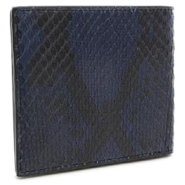 Fendi-*Fendi Bi-Fold Wallet Purse Python Blue / Black-Black