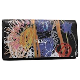 Fendi-*FENDI long wallet long wallet CONTINENTAL VIT FLUFFY ARTISTA unused goods beauty goods multicolor black men's-Black