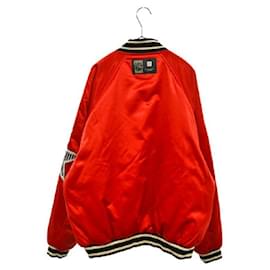 Fendi-*FENDI logo patch satin bomber jacket red-Red