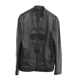 Fendi-*FENDI 17AW Karl Lagerfeld Leather Jacket Karl Lagerfeld studs single leather jacket-Black