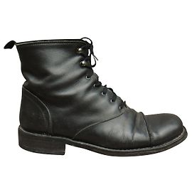 Autre Marque all leather laced ankle boots made in Italy p 38 Black