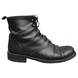 Autre Marque-all leather laced ankle boots made in Italy p 38-Black