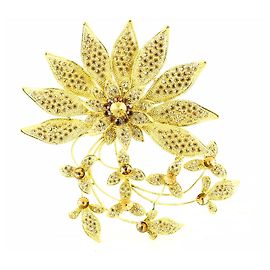 Autre Marque Broche flor Maxi Vintage Dorado