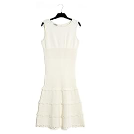 Chanel-white cotton knit fr38-Blanc cassé