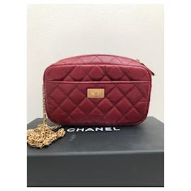 Chanel-Chanel mini reedição 2.55 Bolsa da Camera, Vermelho escuro-Bordeaux