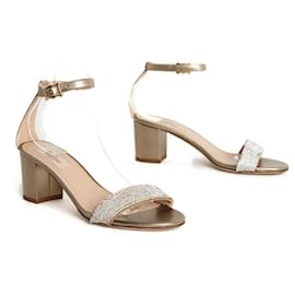 Valentino-gold sand medium heels eu38.5-Doré
