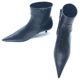 [Usado] BALENCIAGA Balenciaga Basic Pointed Toe Apparel Botas cortas Mujeres Botas de cuero Negro Negro