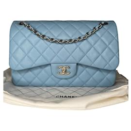 Chanel-Zeitloser Klassiker Jumbo-Hellblau