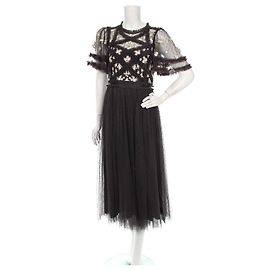 Needle & Thread Maxi Black Floral Dress Black