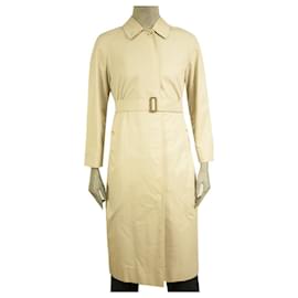 Burberry-Burberry Men's Cotton Beige Trench Jacket Belted Check Lining Coat size 12 Long-Beige