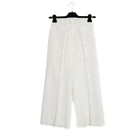 Autre Marque Calças largas de renda de algodão branco Hillier Bartley Branco