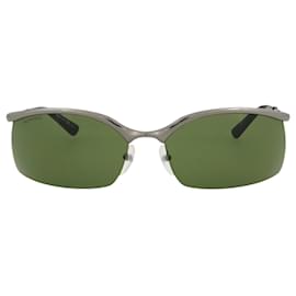 Balenciaga-Square-Frame Metal Sunglasses-Silvery,Metallic