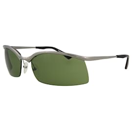 Balenciaga-Square-Frame Metal Sunglasses-Silvery,Metallic