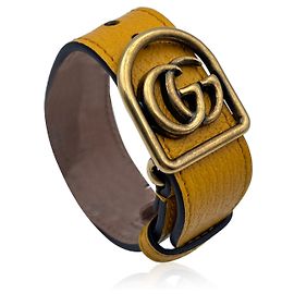 Gucci Pulsera Marmont Belt de cuero amarillo con logo GG Amarillo