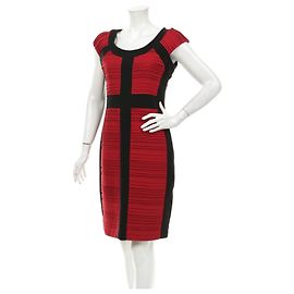 Joseph Ribkoff Kleid Rot Schwarz aus Polyester Schwarz Rot