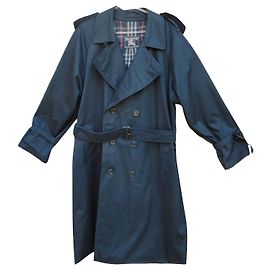 trench da uomo vintage Burberry taglia 60 Blu navy