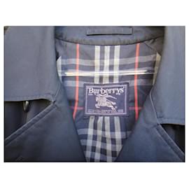 Burberry-Vintage Burberry Herren Trenchcoat Größe 60-Marineblau