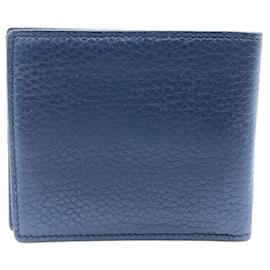 Fendi-*FENDI FENDI Fendi stamp wallet FF logo bi-fold wallet (without coin purse) leather men's blue marine navy x yellow system-Yellow,Navy blue