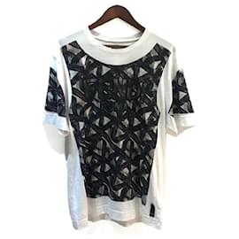 Fendi-*FENDI FENDI white jersey T-shirt spiral print total pattern logo white gray-White