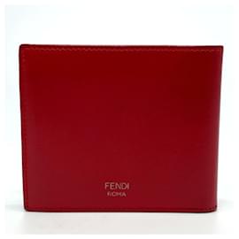 Fendi-FENDI FENDI Monster Bag Bugs Wallet Short Wallet Folded Wallet Leather Unisex Red x v Black-Red