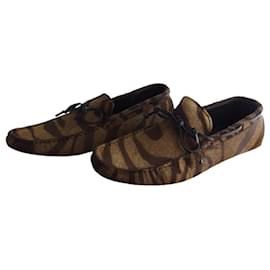 Fendi-"Fendi" FENDI moccasin pattern men's shoes moccasin-Brown