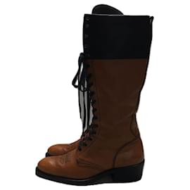 Fendi-FENDI ◆ Lace-up boots / UK6 / Brown [Shoes]-Brown
