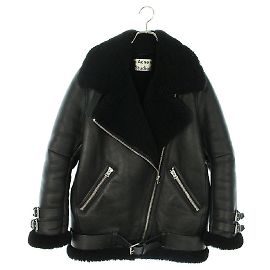 ACNE STUDIOS [VELOCITE] Rider Smoothon-Lederjacke Schwarz
