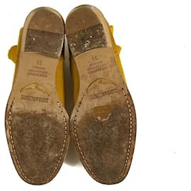 Zadig & Voltaire-Zadig & Voltaire Teddy Yellow Suede & Canvas Botines Botines Zapatos 36-Amarillo