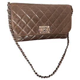 Chanel Boy handbag brown leather Brown